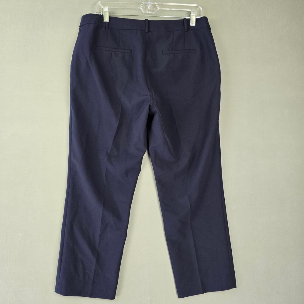 BHFO Blue Pants NEW Stretch Flat Front Straight Trousers Women's Size 10 Petite - Picture 2 of 13